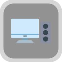 Desktop Computer Flat round corner Icon Design vector