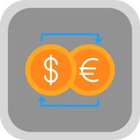 Currency Exchnage Flat round corner Icon Design vector