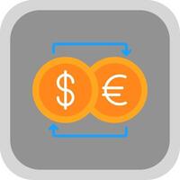 Currency Exchnage Flat round corner Icon Design vector