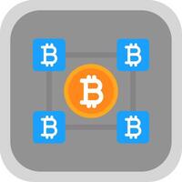 Bitcoin Blocks Flat round corner Icon Design vector