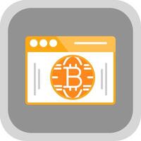 Bitcoin Web Flat round corner Icon Design vector