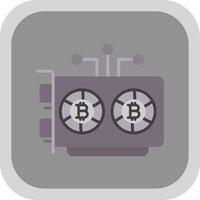 Mining Rig Flat round corner Icon Design vector