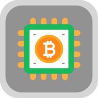 bitcoin proceso plano redondo esquina icono diseño vector