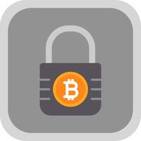 Bitcoin Encryption Flat round corner Icon Design vector