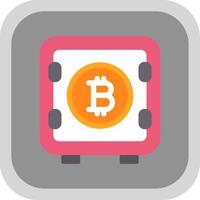 bitcoin almacenamiento plano redondo esquina icono diseño vector