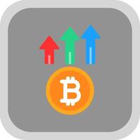 Bitcoin Up Flat round corner Icon Design vector