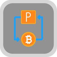 Bitcoin Paypal Flat round corner Icon Design vector