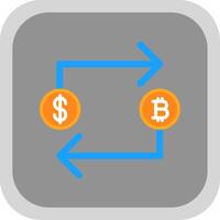 bitcoin intercambiar plano redondo esquina icono diseño vector