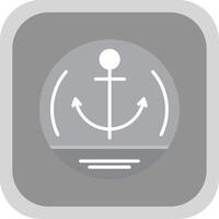 Anchor Flat round corner Icon Design vector