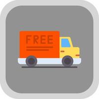 Free Delivery Flat round corner Icon Design vector