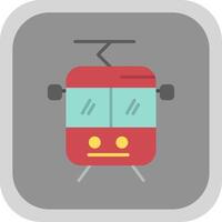 Tram Flat round corner Icon Design vector