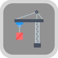 Port Crane Flat round corner Icon Design vector