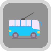 Trolleybus Flat round corner Icon Design vector