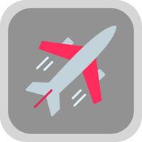 Plane Flat round corner Icon Design vector