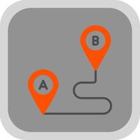 Route Planning Flat round corner Icon Design vector