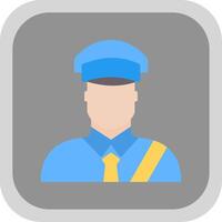 Custom Officer Flat round corner Icon Design vector