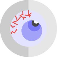 Scary Eyeball Flat Scale Icon Design vector