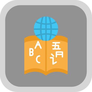 lingüística plano redondo esquina icono diseño vector