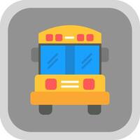 School Bus Flat round corner Icon Design vector