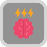 Brainstorm Flat round corner Icon Design vector