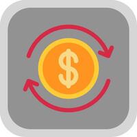 Business Continuity Flat round corner Icon Design vector