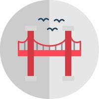 puente plano escala icono diseño vector