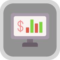 Stock Market Flat round corner Icon Design vector