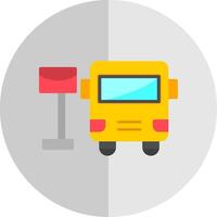 autobús estación plano escala icono diseño vector