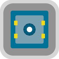 Safe Flat round corner Icon Design vector