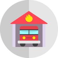 Fire Station Flat Scale Icon Design vector