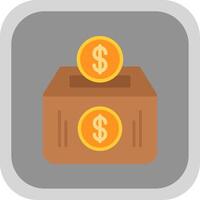 Money Box Flat round corner Icon Design vector