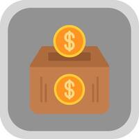 dinero caja plano redondo esquina icono diseño vector