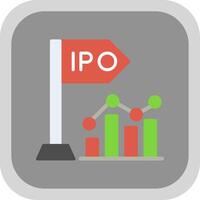 Initial Public Offering Flat round corner Icon Design vector