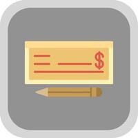 Money Check Flat round corner Icon Design vector