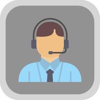 Customer Service Flat round corner Icon Design vector