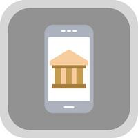Mobile Banking Flat round corner Icon Design vector