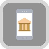 Mobile Banking Flat round corner Icon Design vector