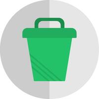 basura lata plano escala icono diseño vector