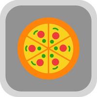 Pizza plano redondo esquina icono diseño vector
