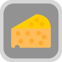 queso plano redondo esquina icono diseño vector