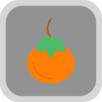 Persimmon Flat round corner Icon Design vector