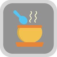 Soup Flat round corner Icon Design vector