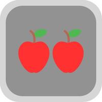 manzana plano redondo esquina icono diseño vector