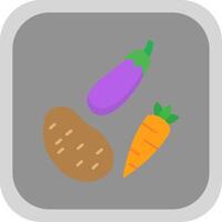 Vegetables Flat round corner Icon Design vector