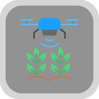 Agricultural Drones Flat round corner Icon Design vector