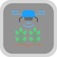 agrícola drones plano redondo esquina icono diseño vector