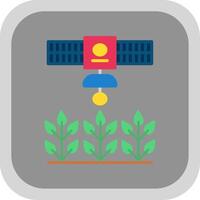 Satellite Crop Monitoring Flat round corner Icon Design vector