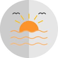 Sunrise Flat Scale Icon Design vector