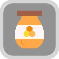 Honey Jar Flat round corner Icon Design vector