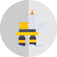 Drilling Rig Flat Scale Icon Design vector